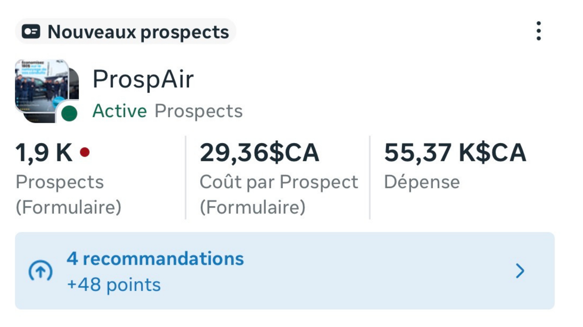 Résultats de campagne ProspAir